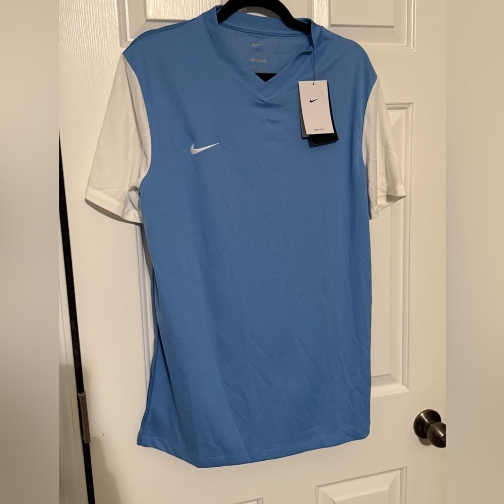 Nike US Short Sleeve Tiempo Premier II Soccer Jersey Light Blue SLIM fit - Picture 5 of 7